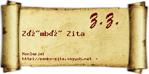 Zámbó Zita névjegykártya