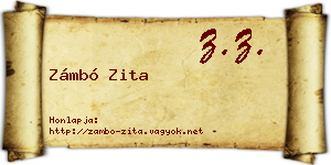 Zámbó Zita névjegykártya
