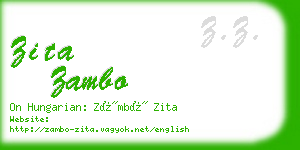 zita zambo business card